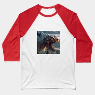 Dragon Red Eyes Sharp Teeth Baseball T-Shirt